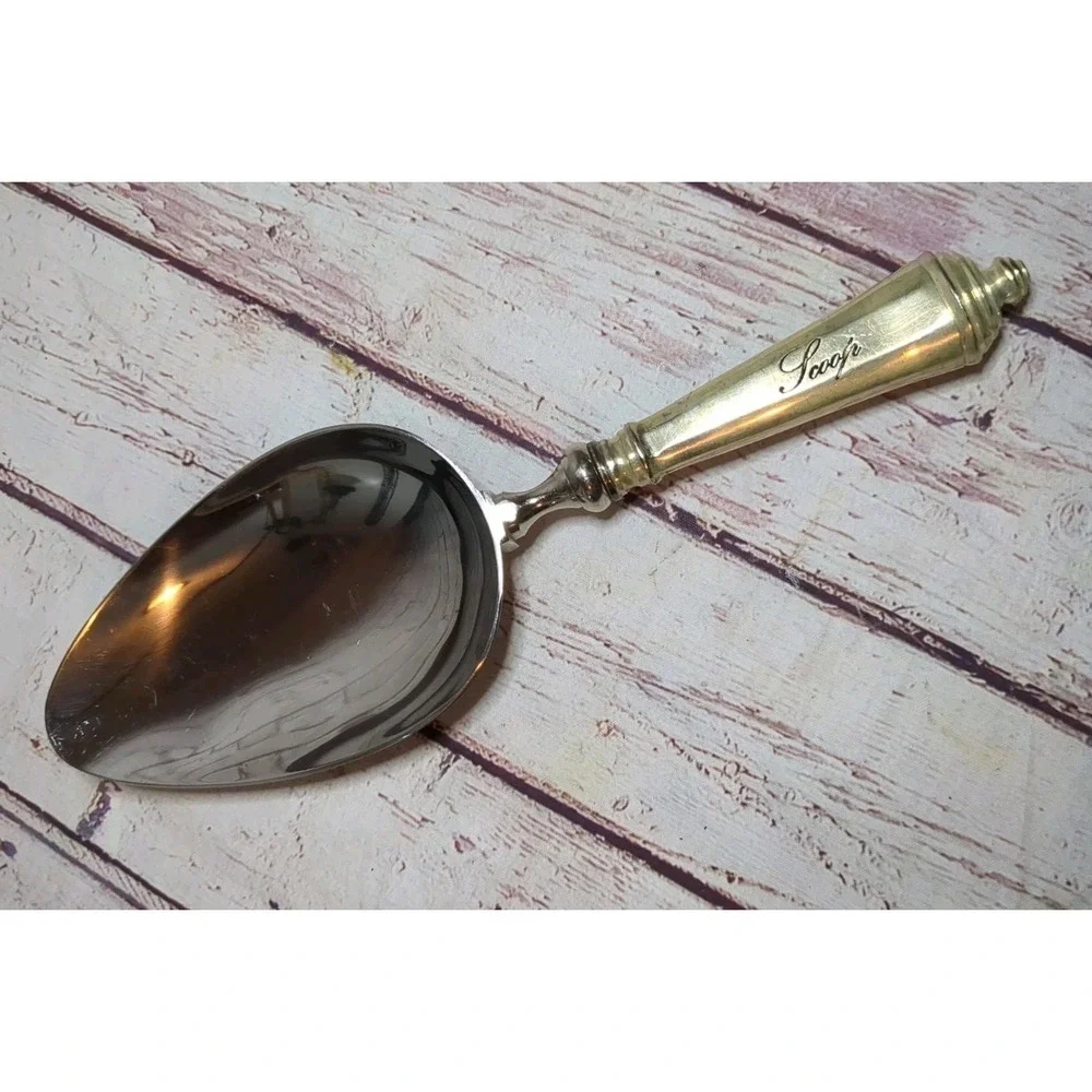 Pottery Barn Antique Style Silver Sentiments Ice Scoop